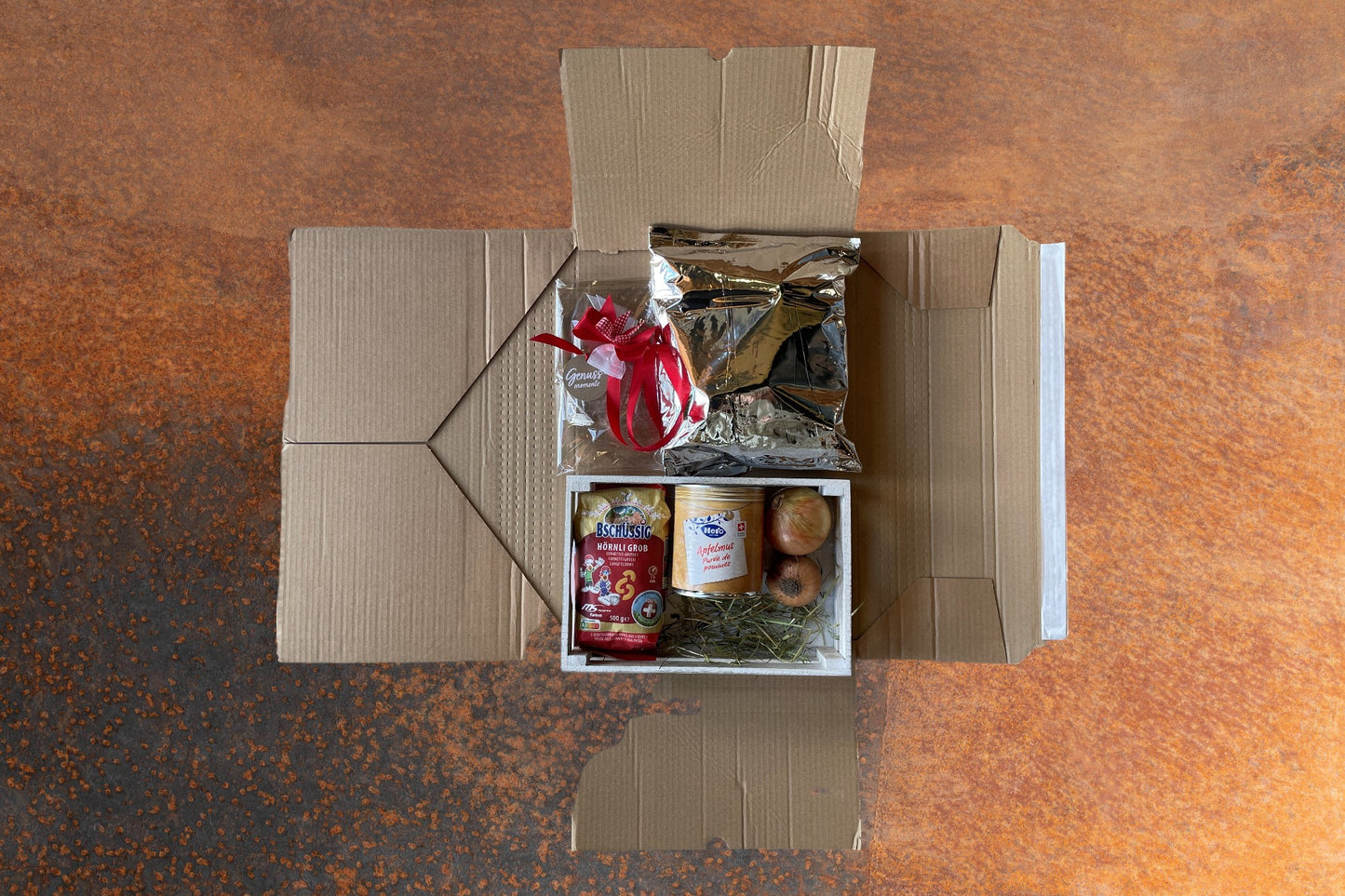 Geschenkharass "Appenzeller Siedwurst Gnossmenü"